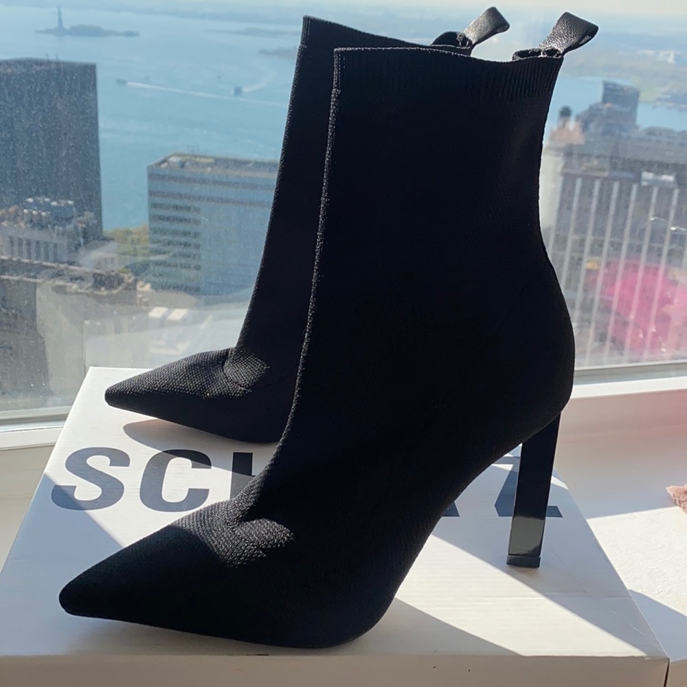 Shutz knit ankle booties with box and dust bag